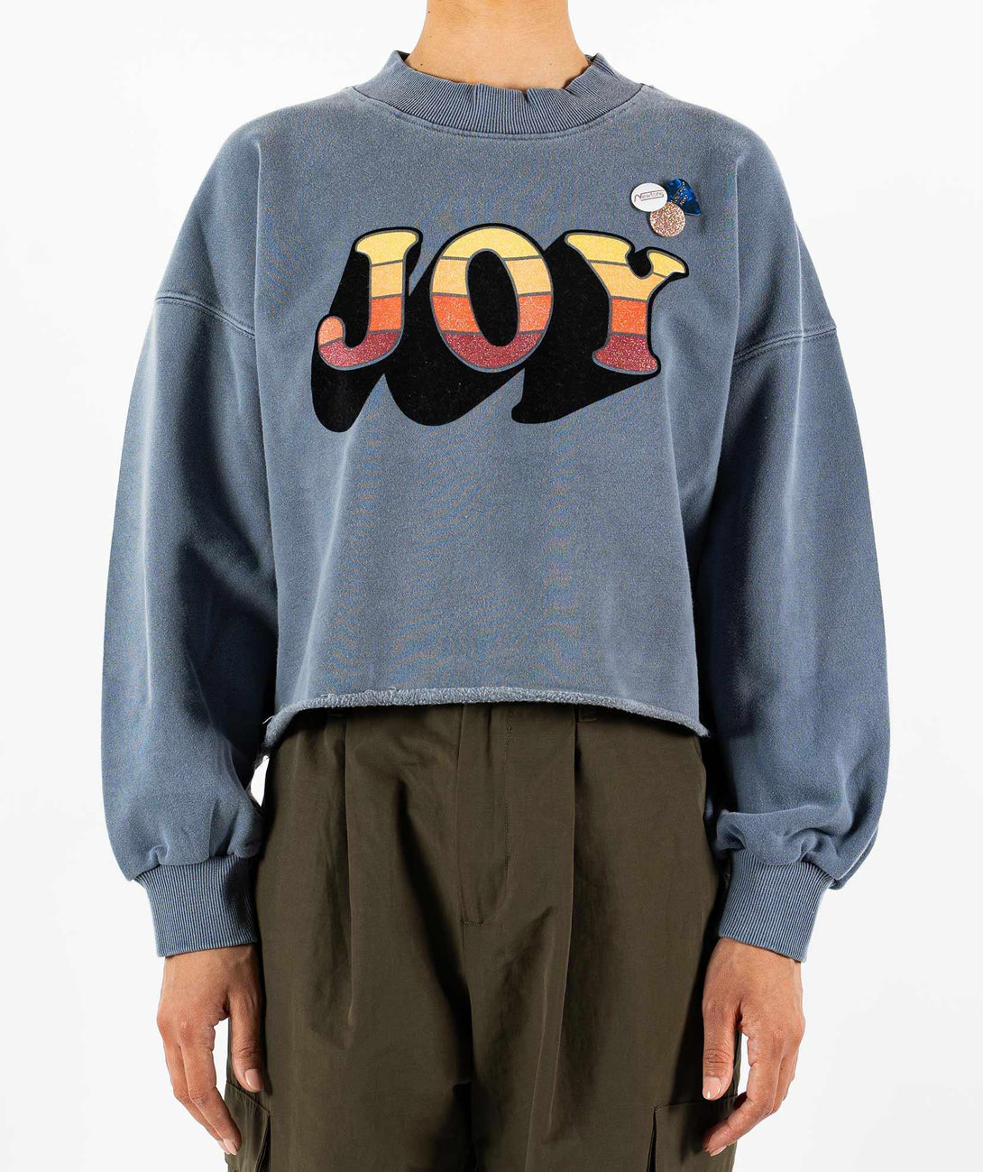 Sweatshirt crop porter denim "JOY FW23" - Newtone