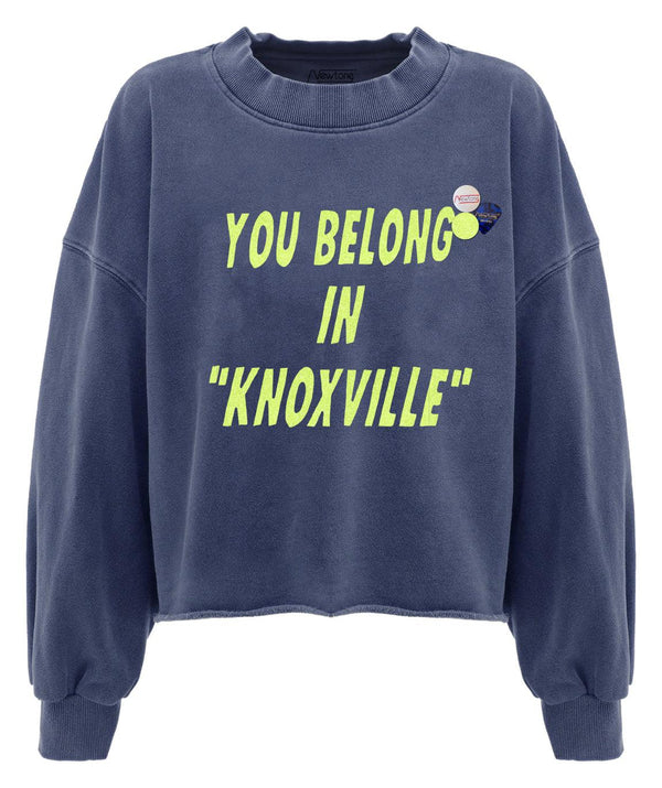 Sweatshirt crop porter denim "KNOXVILLE" - Newtone
