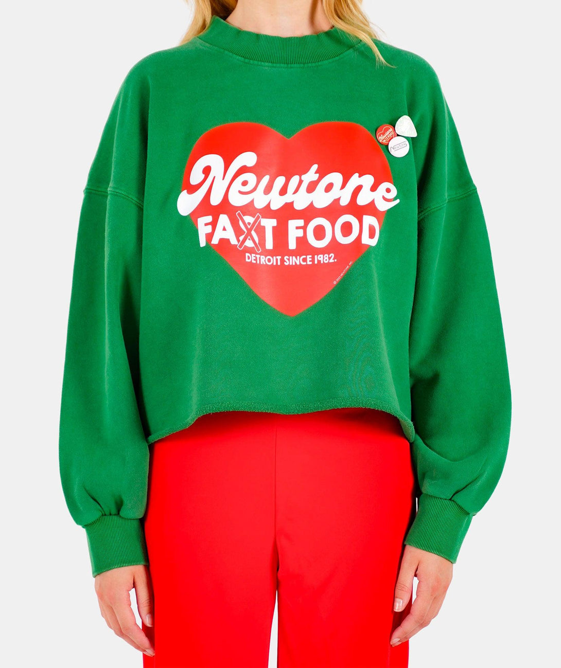 Sweatshirt crop porter grass "FAST SS24" - Newtone