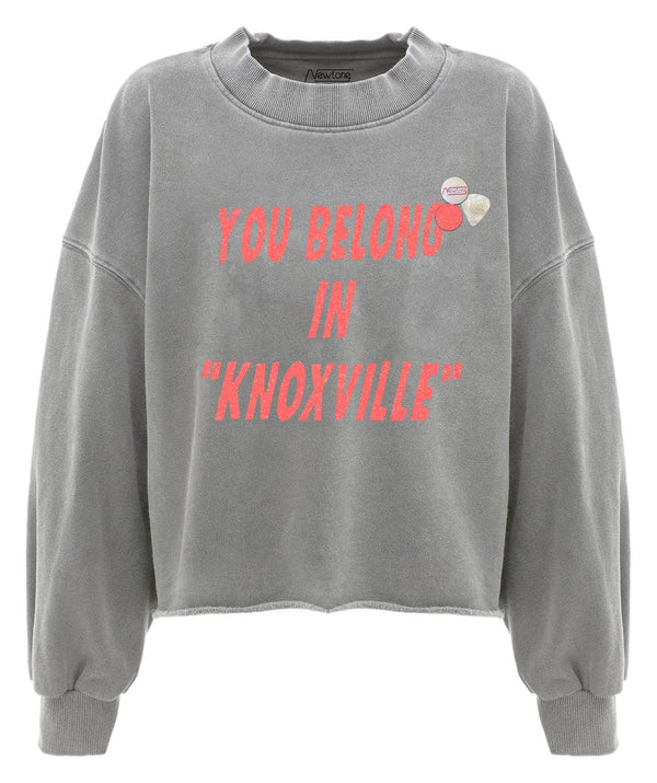 Sweatshirt crop porter grey "KNOXVILLE" - Newtone