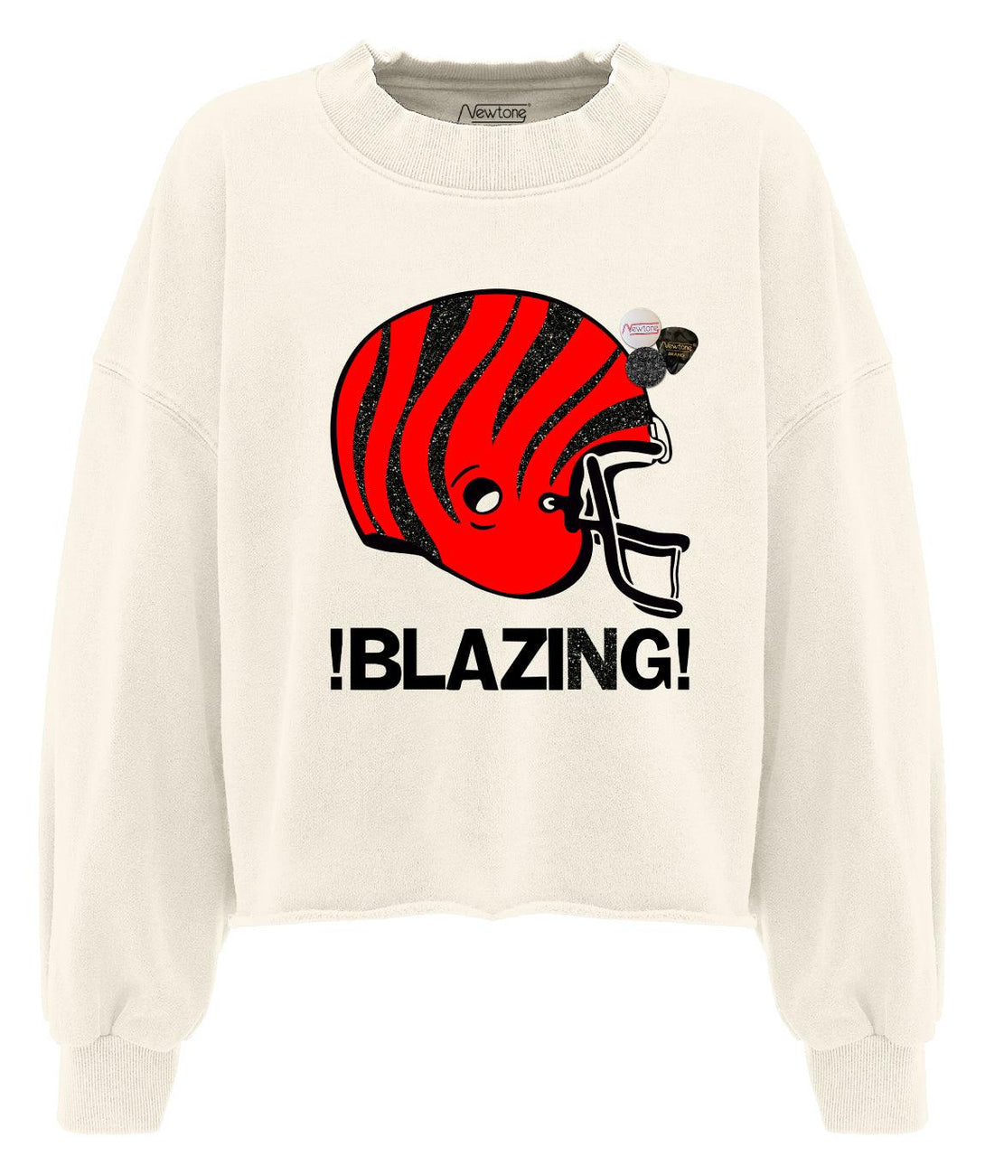 Sweatshirt crop porter natural "BLAZING" - Newtone