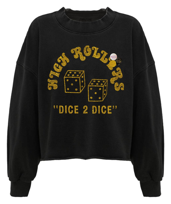 Sweatshirt crop porter night "DICE" - Newtone