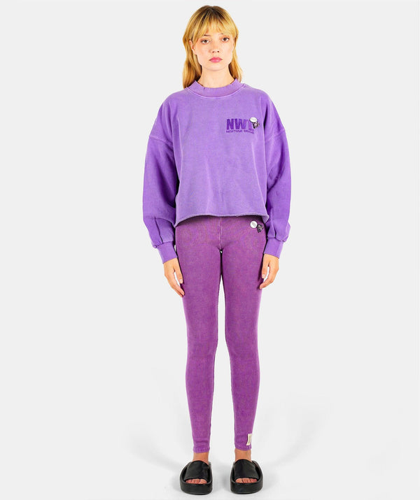 Sweatshirt crop porter purple "BRAND SS24" - Newtone