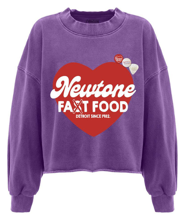 Sweatshirt crop porter purple "FAST SS24" - Newtone