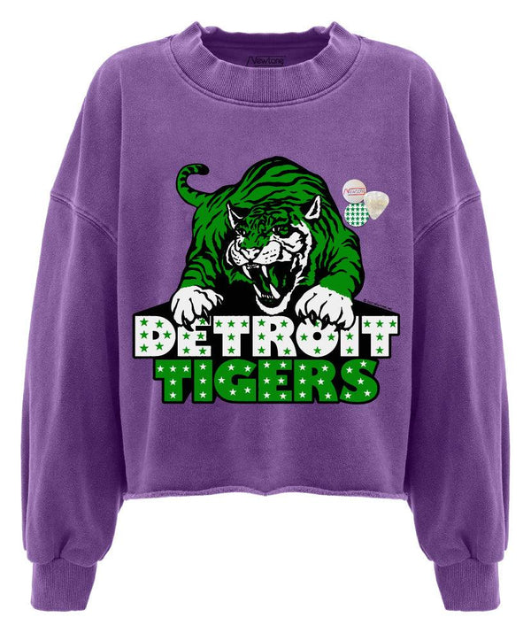 Sweatshirt crop porter purple "TIGERS" - Newtone