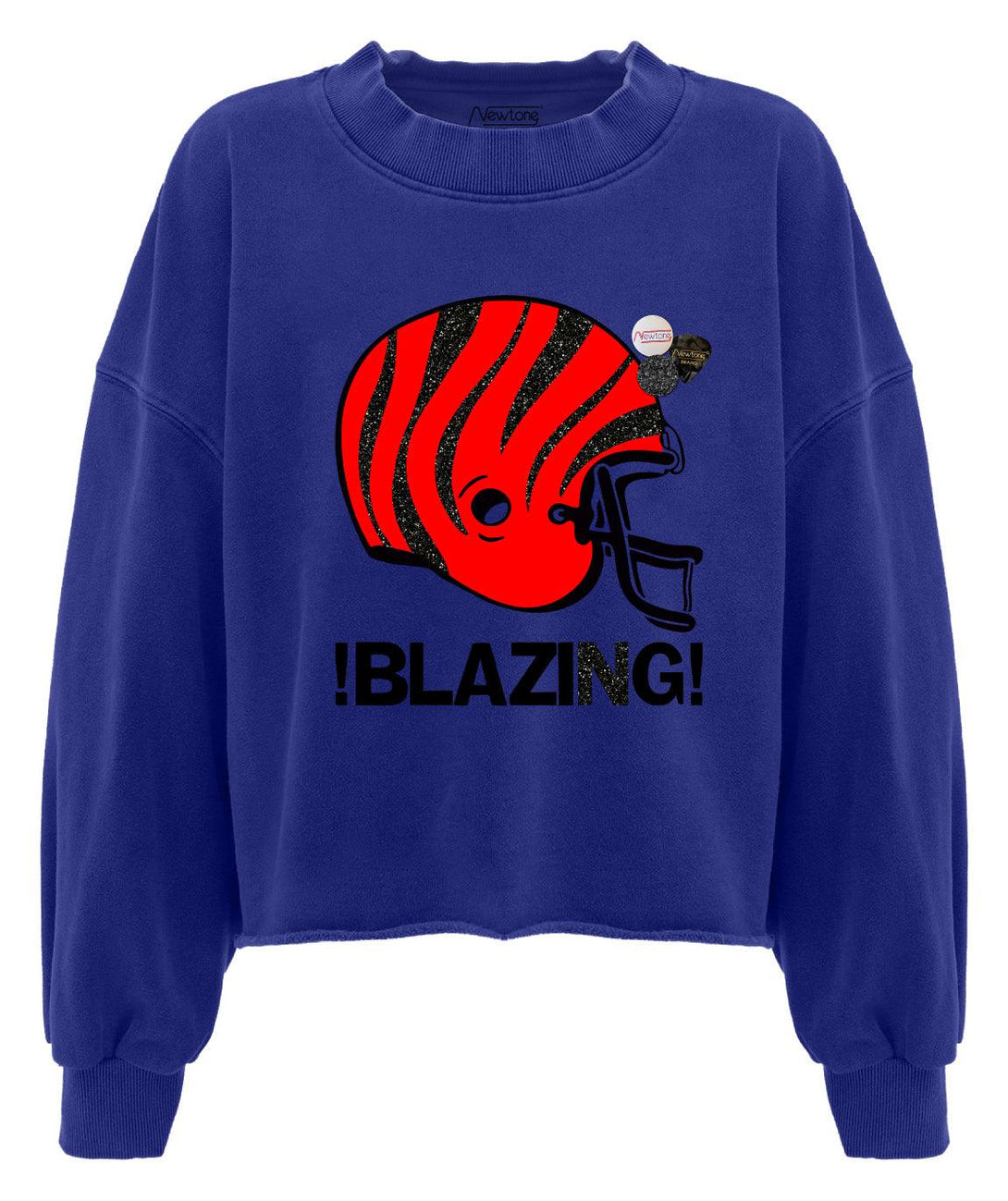 Sweatshirt crop porter royal "BLAZING" - Newtone