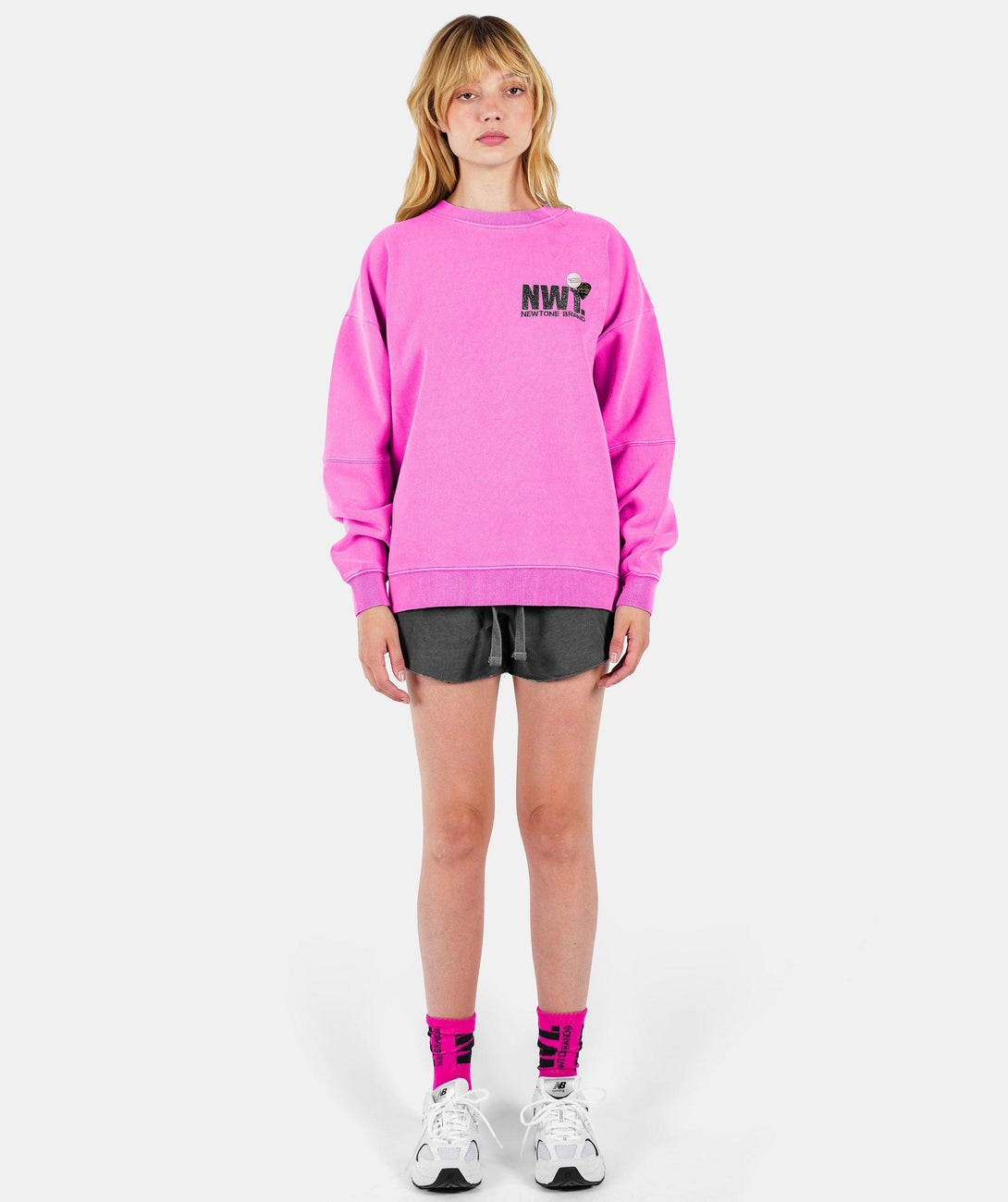 Sweatshirt roller fuschia "BRAND SS24" - Newtone