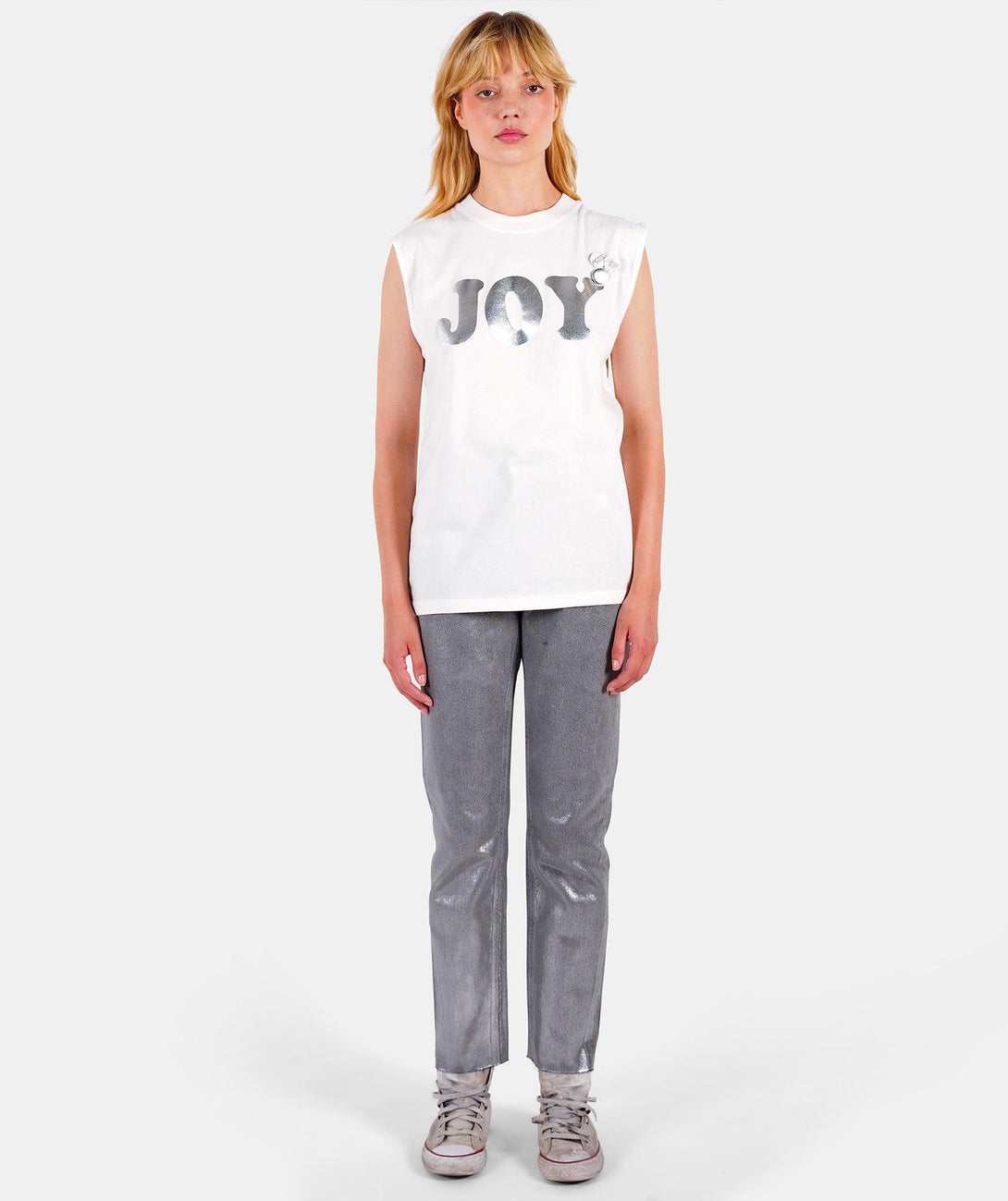 Tee shirt biker dirty white "JOY SS24" - Newtone