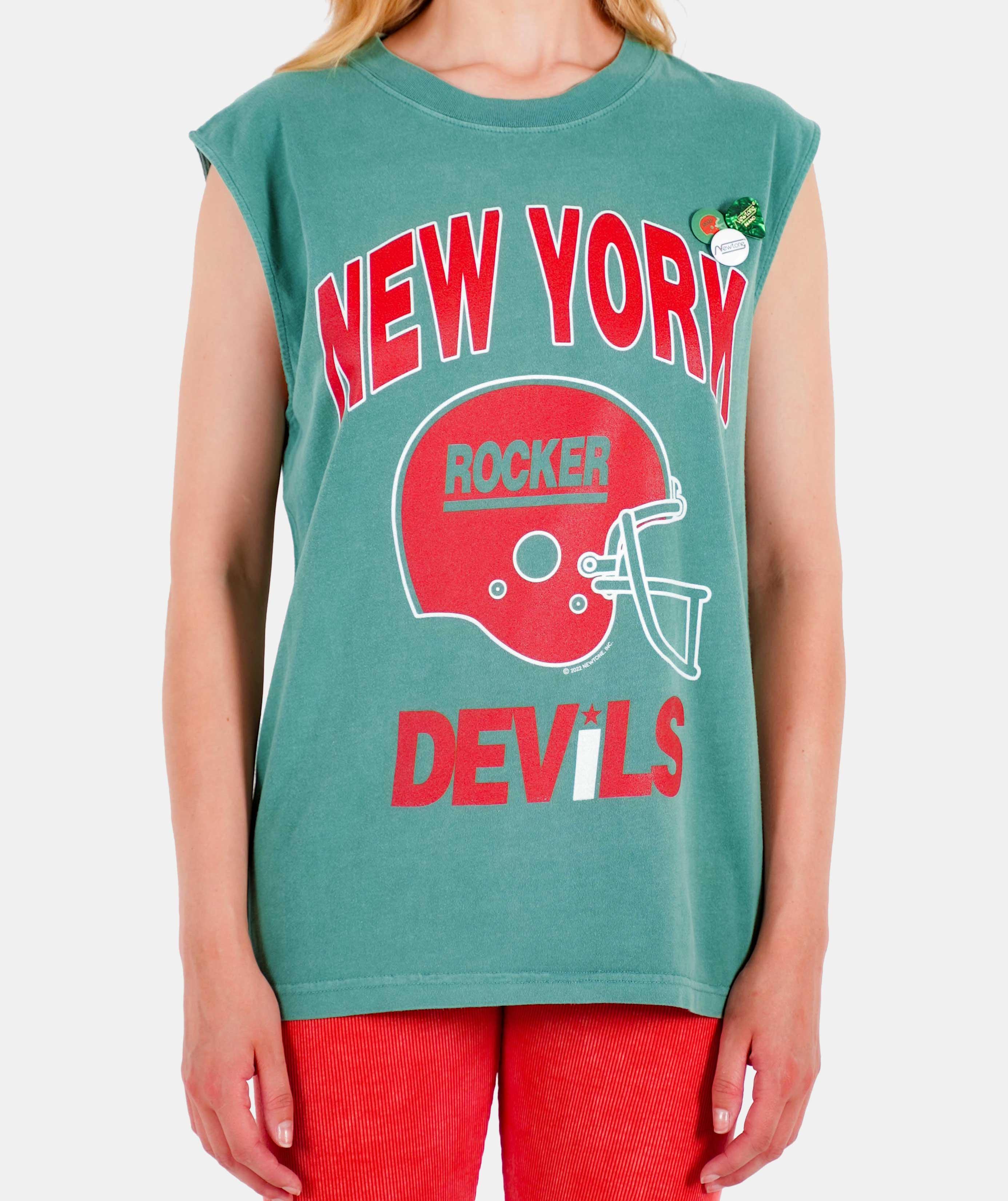 Tee shirt biker light green "DEVILS" - Newtone