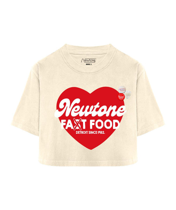 Tee shirt crooper natural "FAST SS24" - Newtone