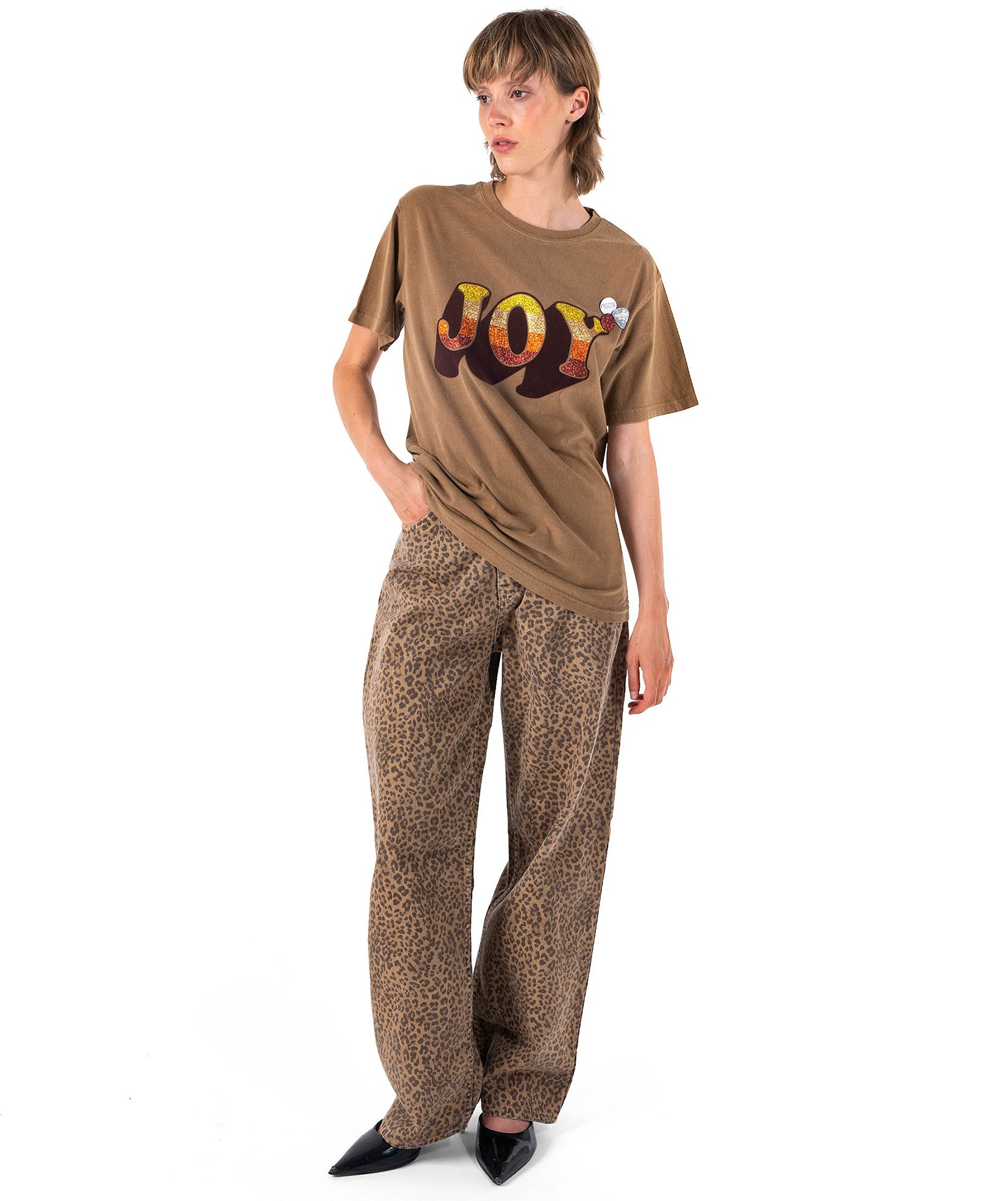 Tee shirt trucker havane "JOY FW24"