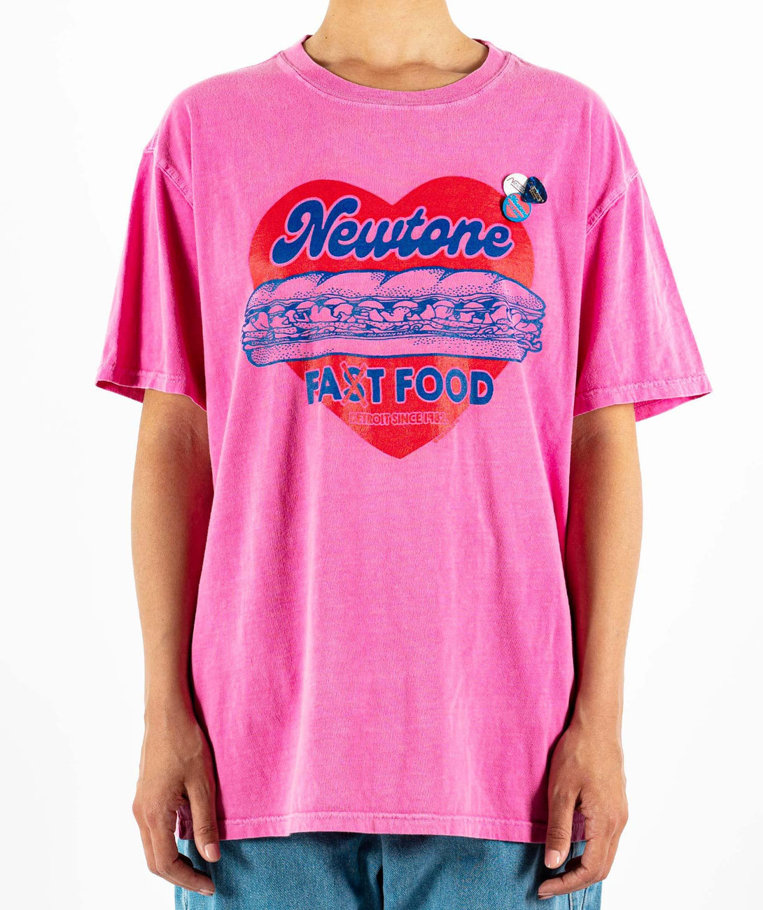 Tee shirt trucker fuschia "FOOD" - Newtone