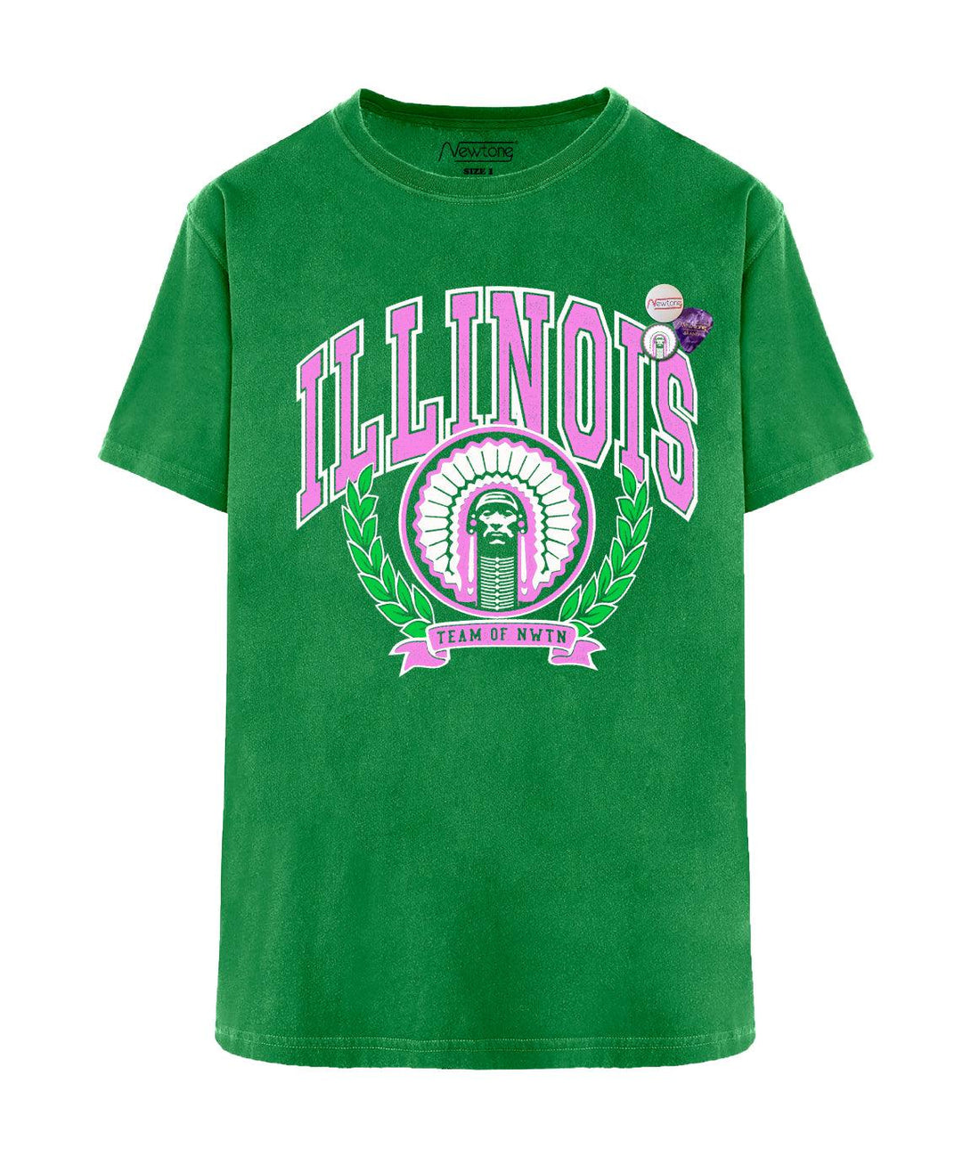 Tee shirt trucker grass "ILLINOIS" - Newtone