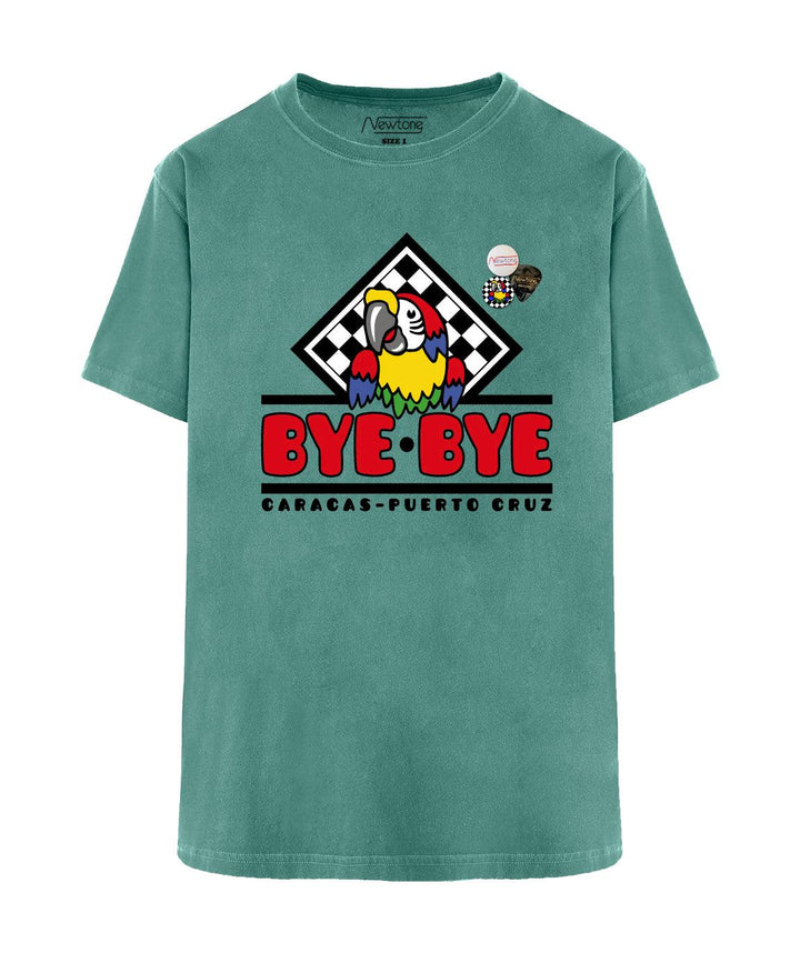 Tee shirt trucker light green "BYE BYE" - Newtone