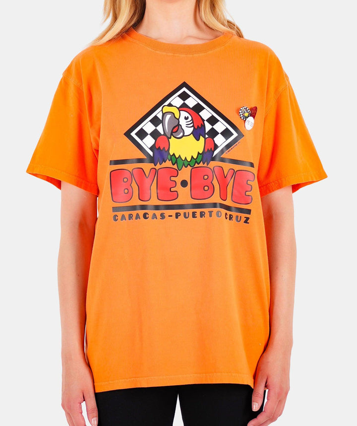 Tee shirt trucker neon orange "BYE BYE" - Newtone