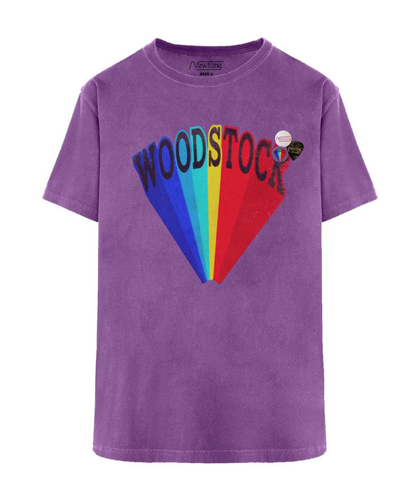 Tee shirt trucker purple "WOODSTOCK FW23" - Newtone