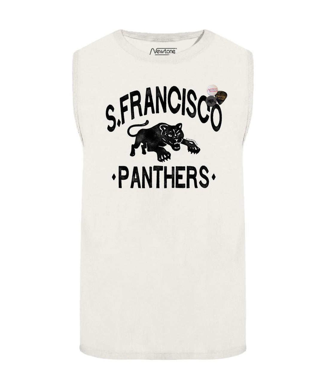 Tee shirt biker dirty white "PANTHERS" - Newtone