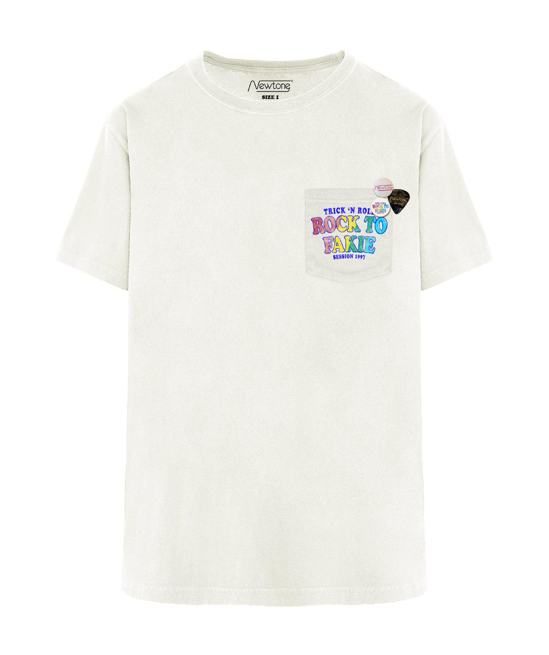 Tee shirt burner dirty white "2FAKIE" - Newtone