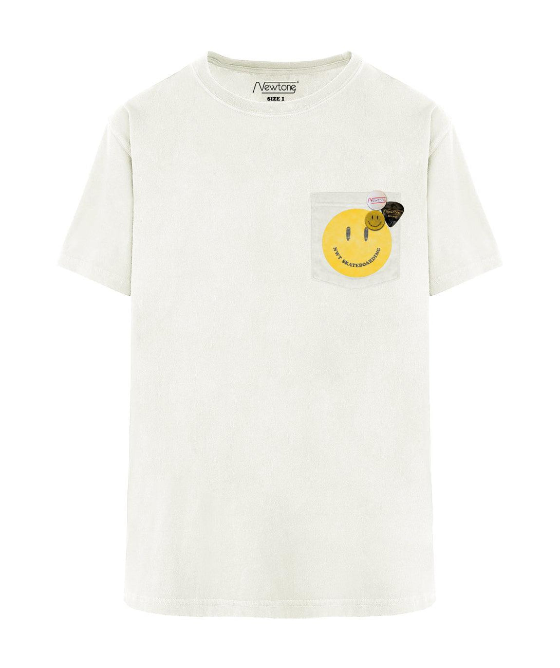 Tee shirt burner dirty white "SMILE" - Newtone