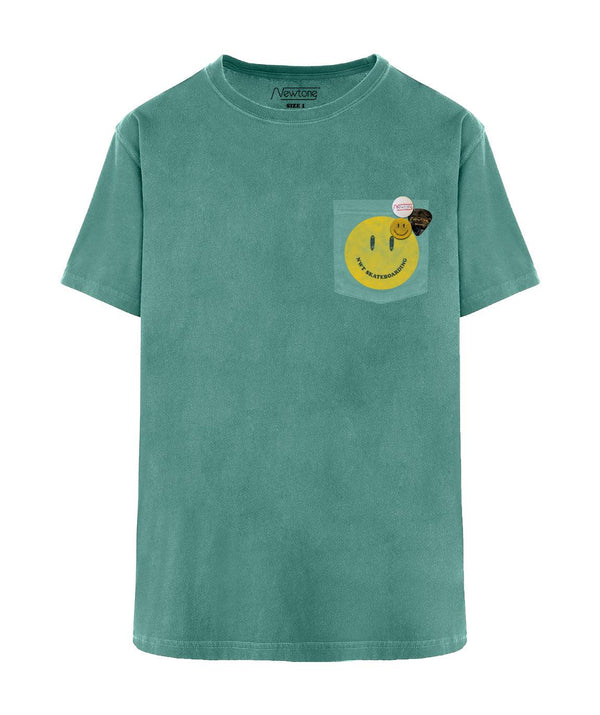 Tee shirt burner light green "SMILE" - Newtone