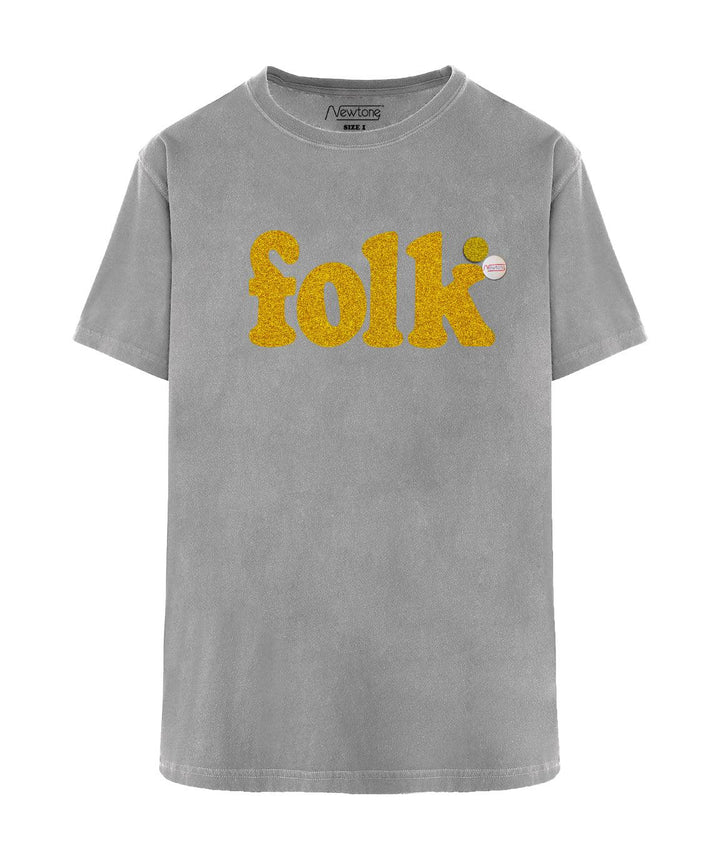Tee shirt trucker grey "FOLK" - Newtone