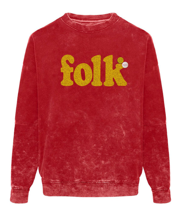 Sweatshirt roller red acid "FOLK" - Newtone