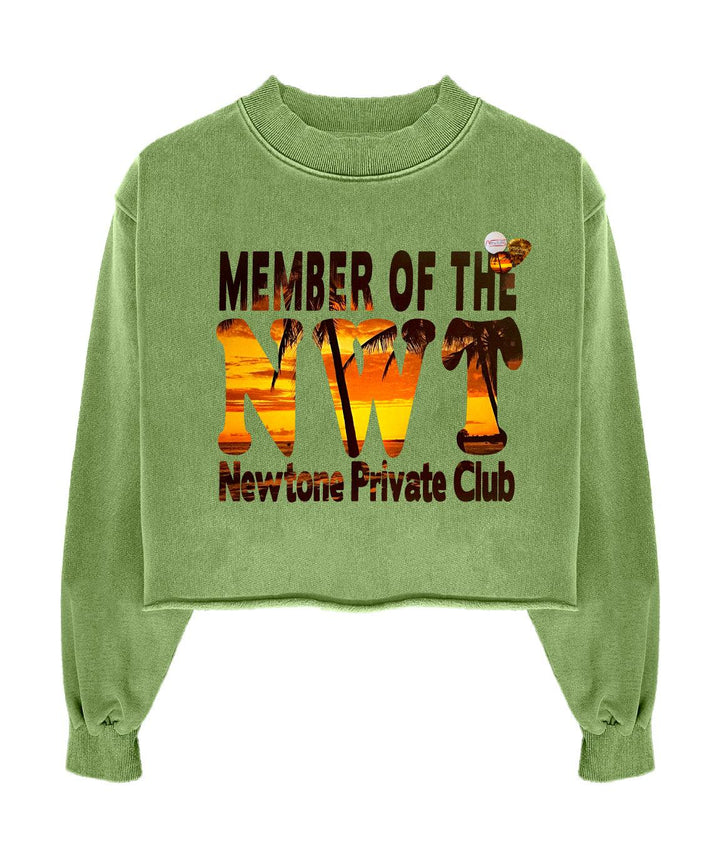 Sweatshirt crop porter aloe "SUNSET" - Newtone