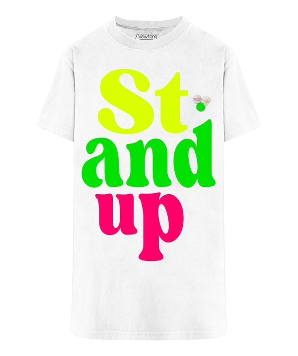 Dress janis dirty white  "STAND UP" - Newtone