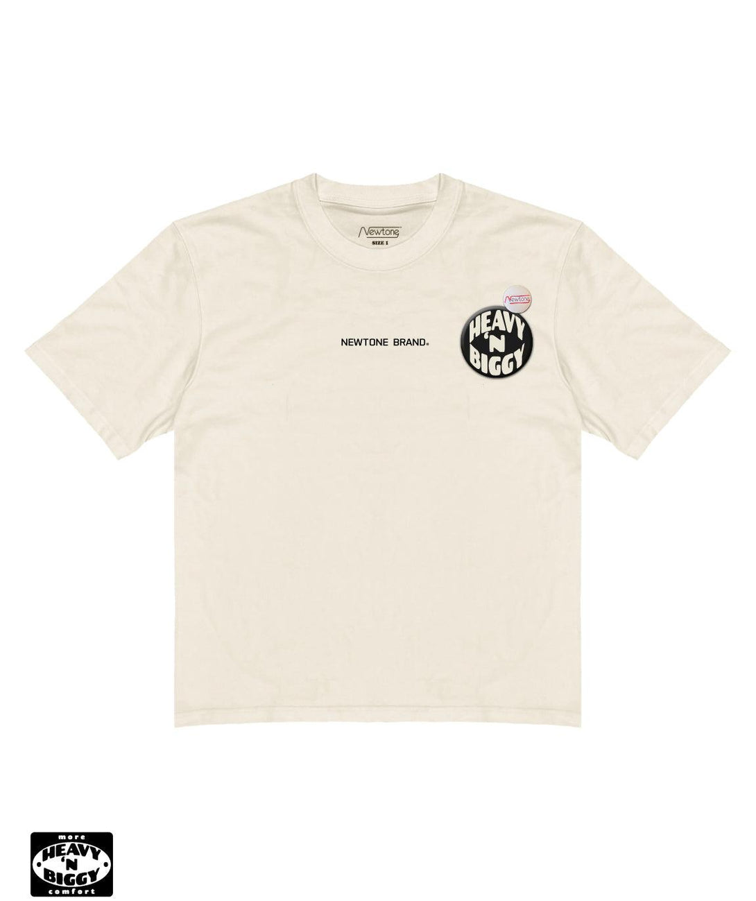 Tee shirt heavy'n biggy shelter natural "LINE" - Newtone