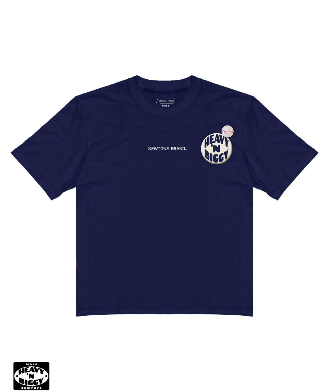 Tee shirt heavy'n biggy shelter navy "LINE" - Newtone