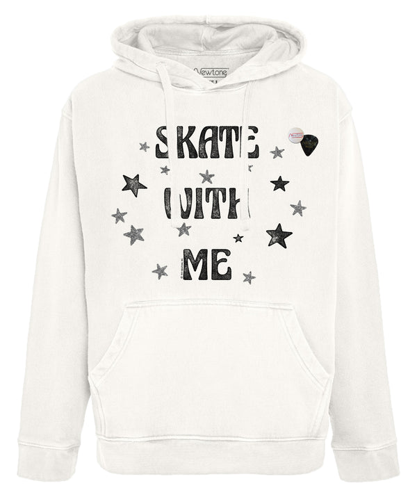 Hoodie jagger dirty white "SKATE WITH ME"