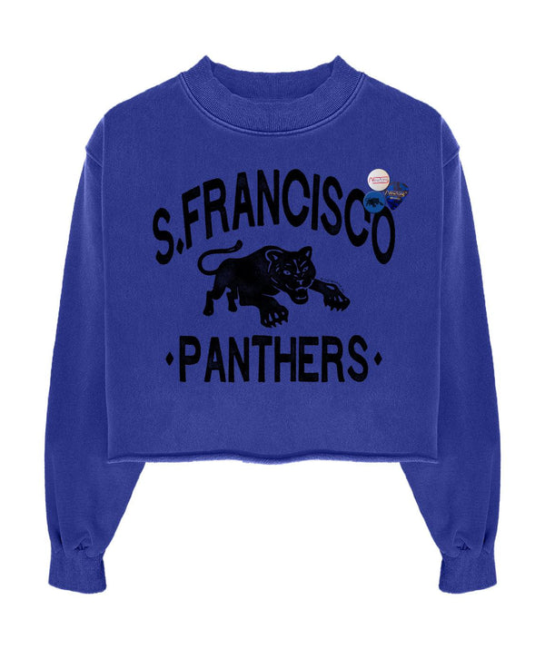 Sweatshirt crop porter flo blue "PANTHERS" - Newtone