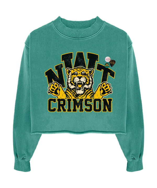Sweatshirt crop porter light green "CRIMSON" - Newtone