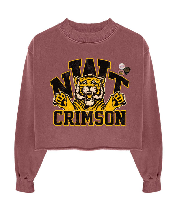 Sweatshirt crop porter cherry "CRIMSON" - Newtone