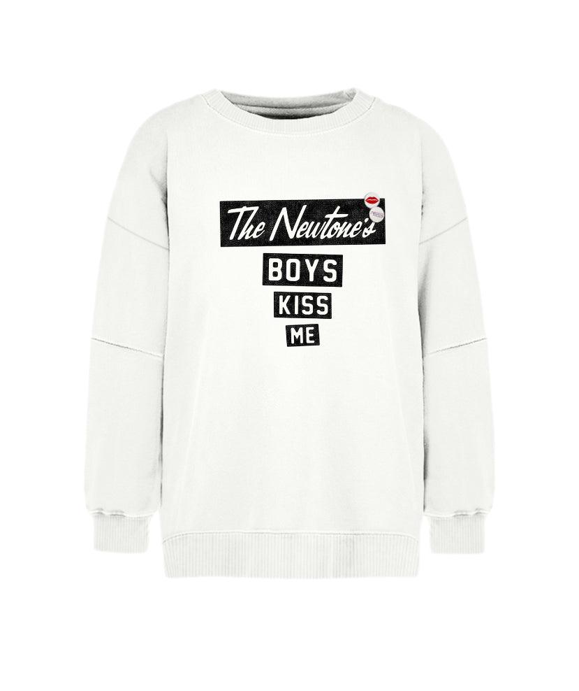 Sweatshirt roller off white "KISS ME" - Newtone