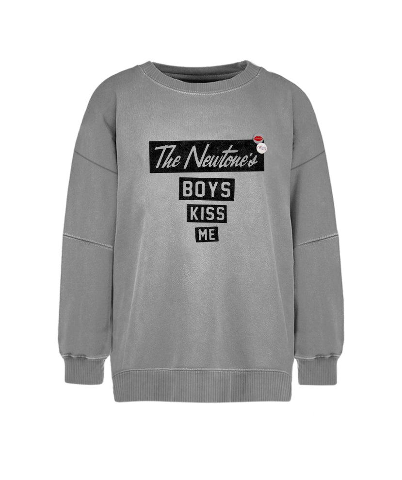 Sweatshirt roller grey "KISS ME" - Newtone