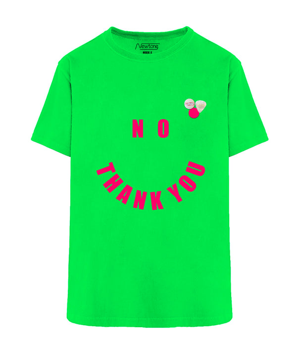 Neon green “NO” trucker t-shirt 