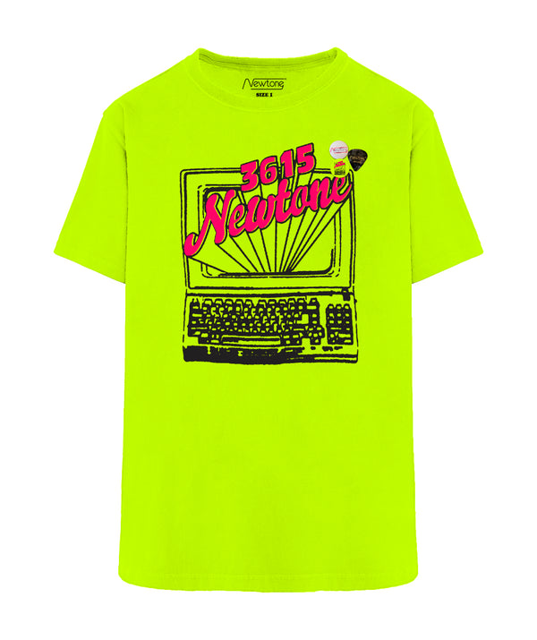 Tee shirt trucker neon yellow "3615"