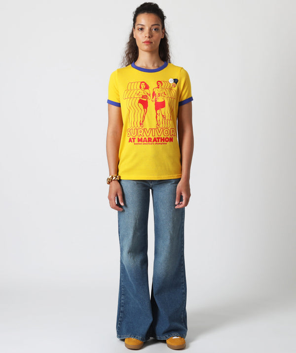 Mustard ringer t-shirt "SURVIVOR" 