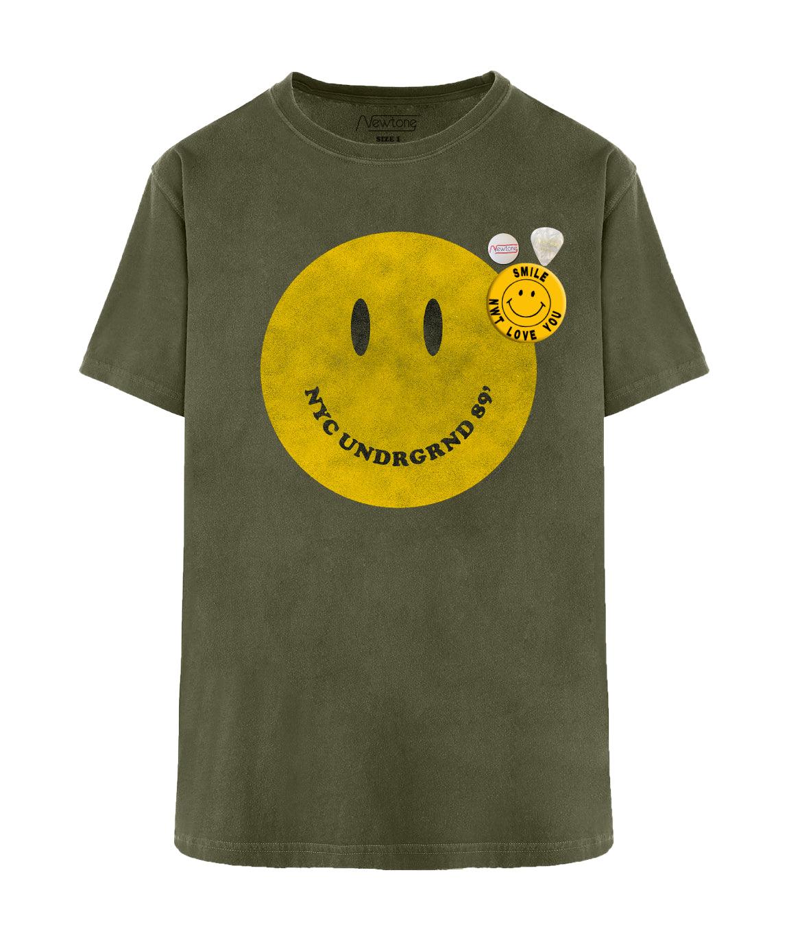 Tee shirt trucker kaki "SMILEY" - Newtone