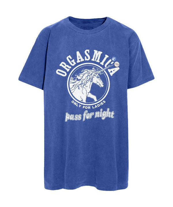 Tee shirt trucker flo blue "ORGASMICA" - Newtone