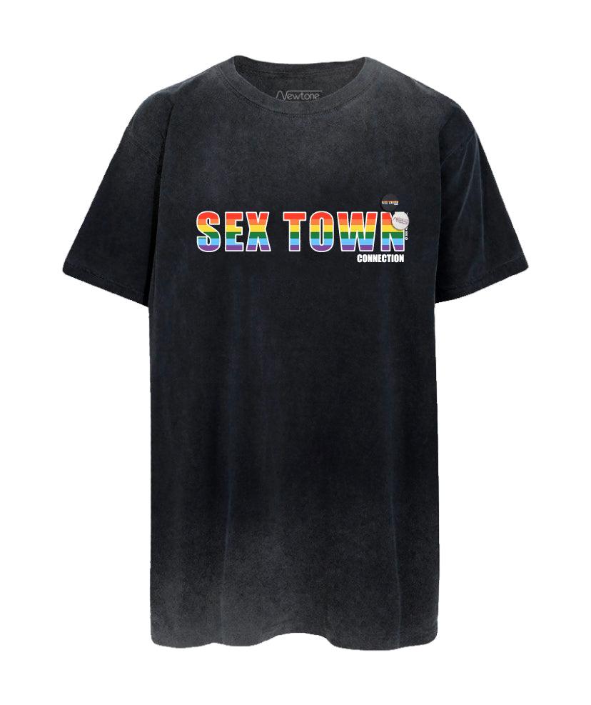 Tee shirt trucker black acid "SEX TOWN" - Newtone