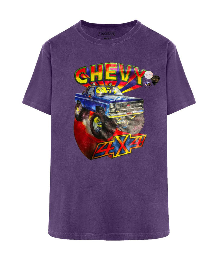 Tee shirt trucker grape "CHEVY" - Newtone