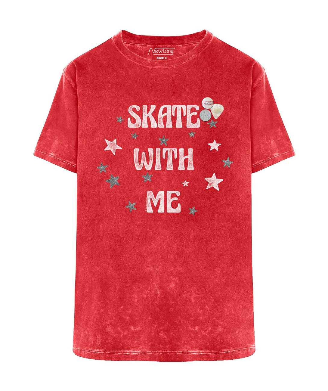 Tee shirt trucker red acid "SKATE WITH ME" - Newtone