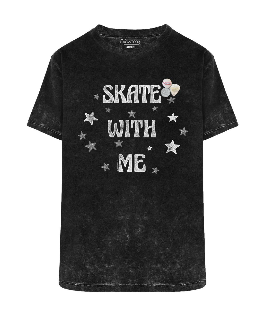 Tee shirt trucker napalm acid "SKATE WITH ME" - Newtone