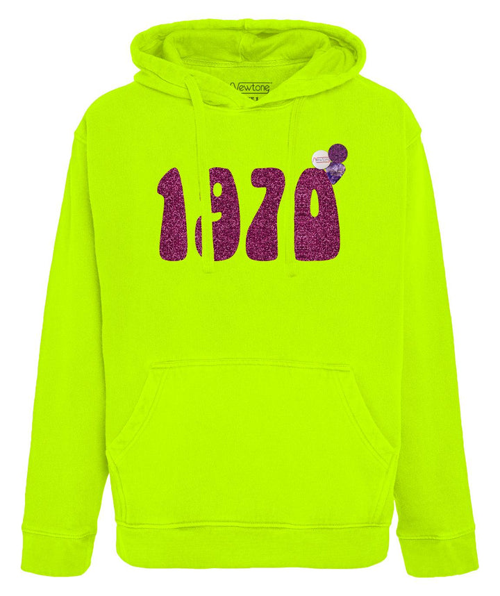 Hoodie jagger neon yellow "1970 SS23" - Newtone