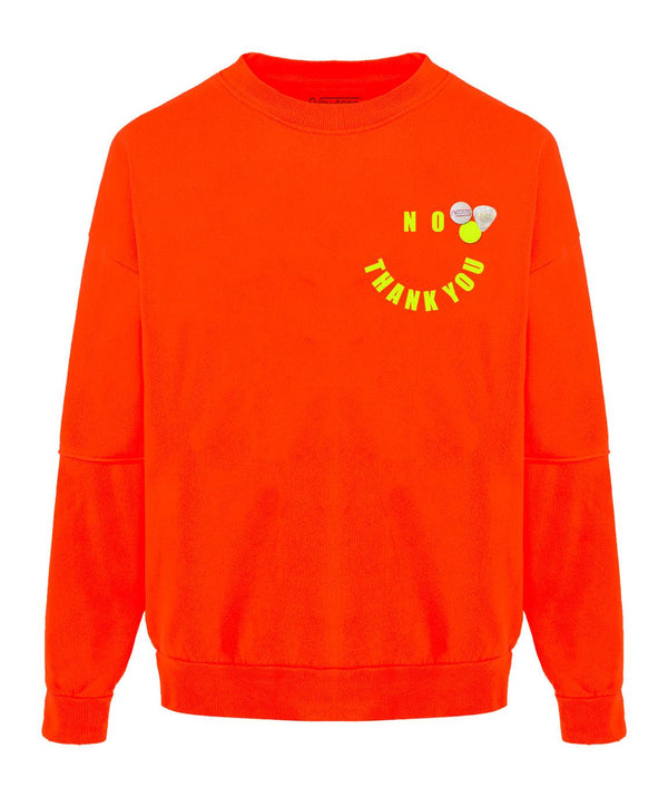 Sweatshirt roller néon orange "THANK" - Newtone