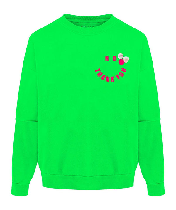 Sweatshirt roller néon green "THANK" - Newtone