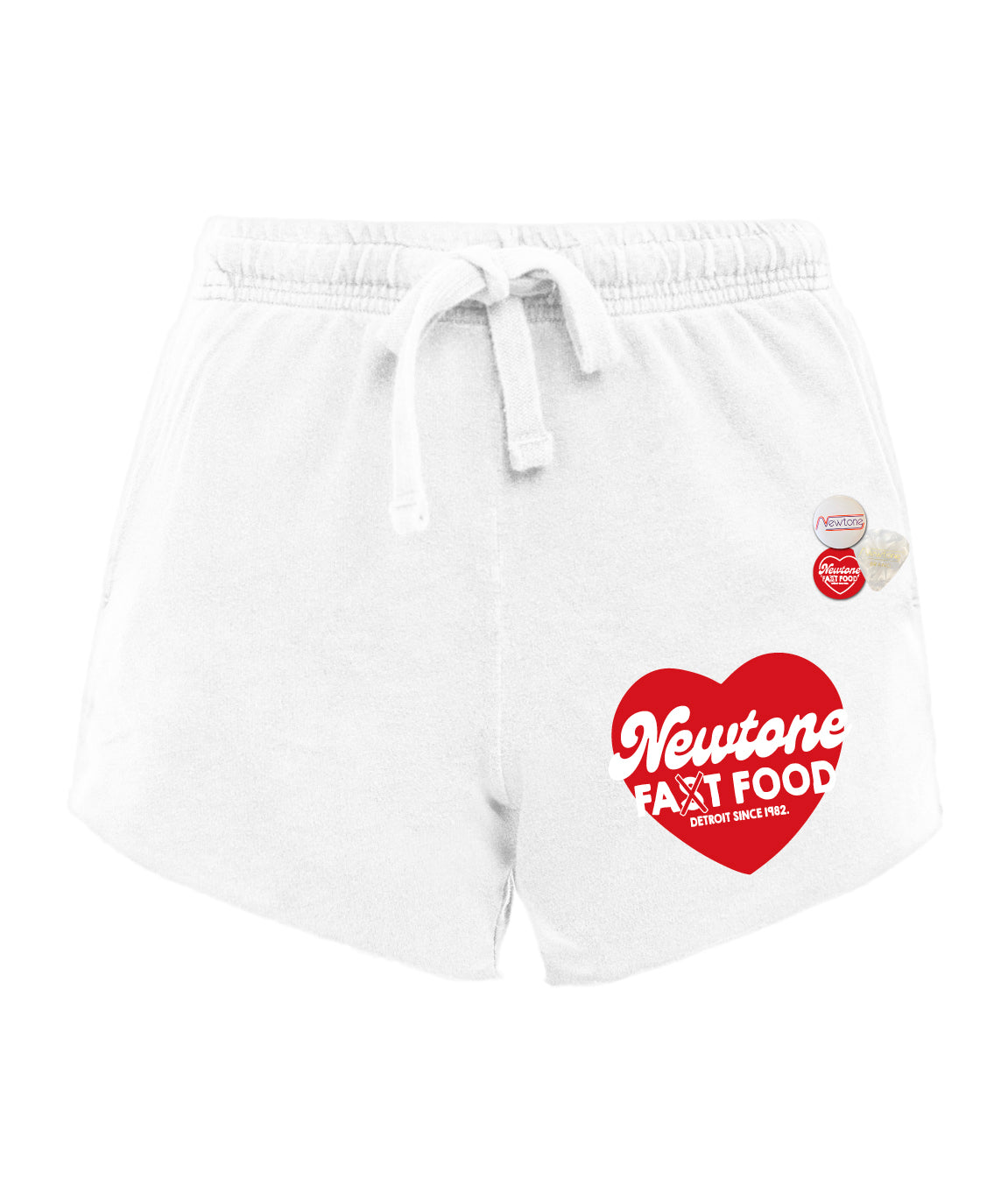 Short, shorter, dirty white "FAST SS24"