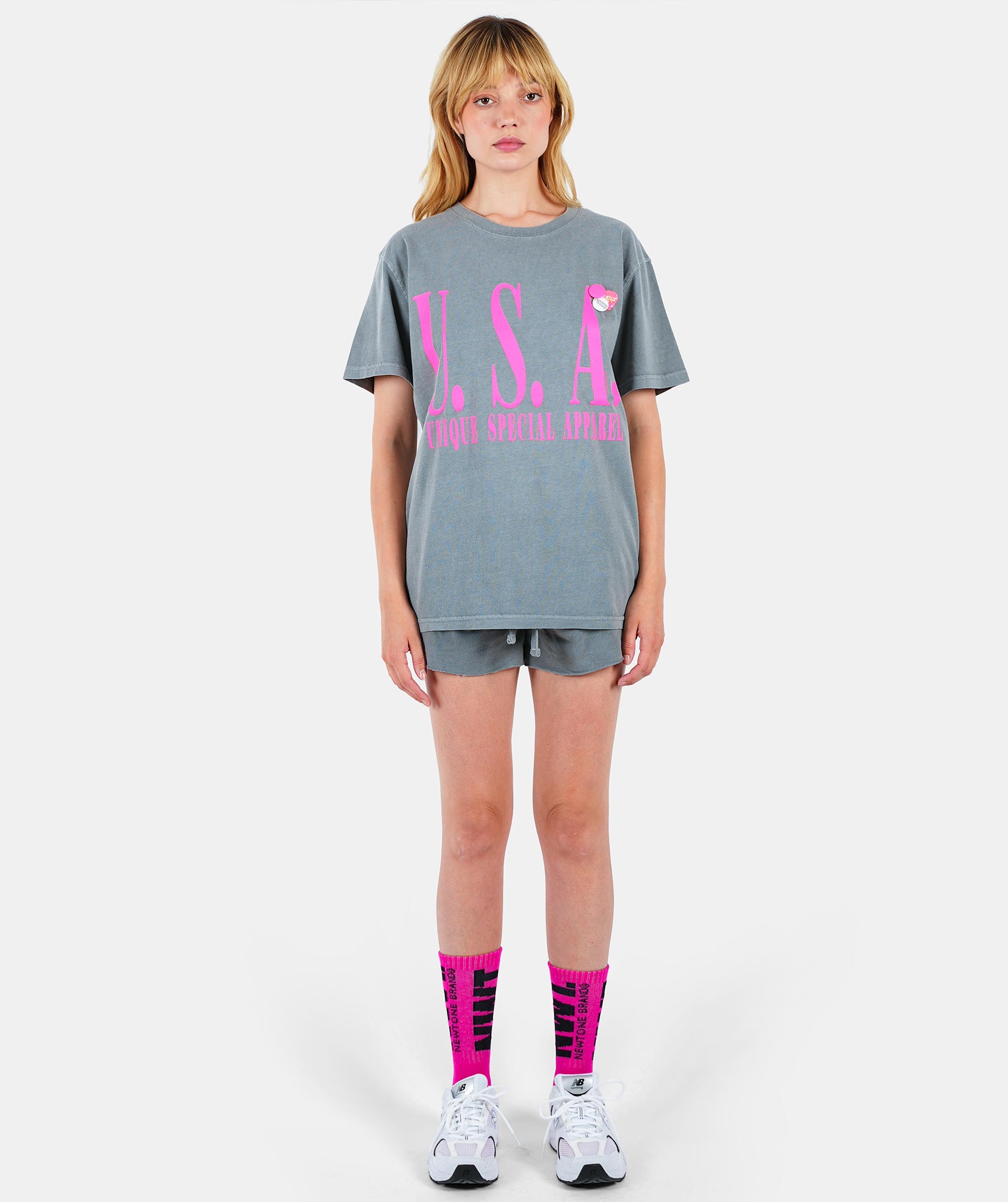 Grey "USA" trucker tee shirt